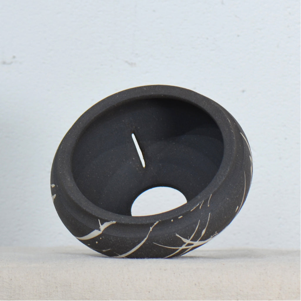 沼野 秀章 / 黒二白 / nh5_bw04_s / 約φ12cm / 植木鉢