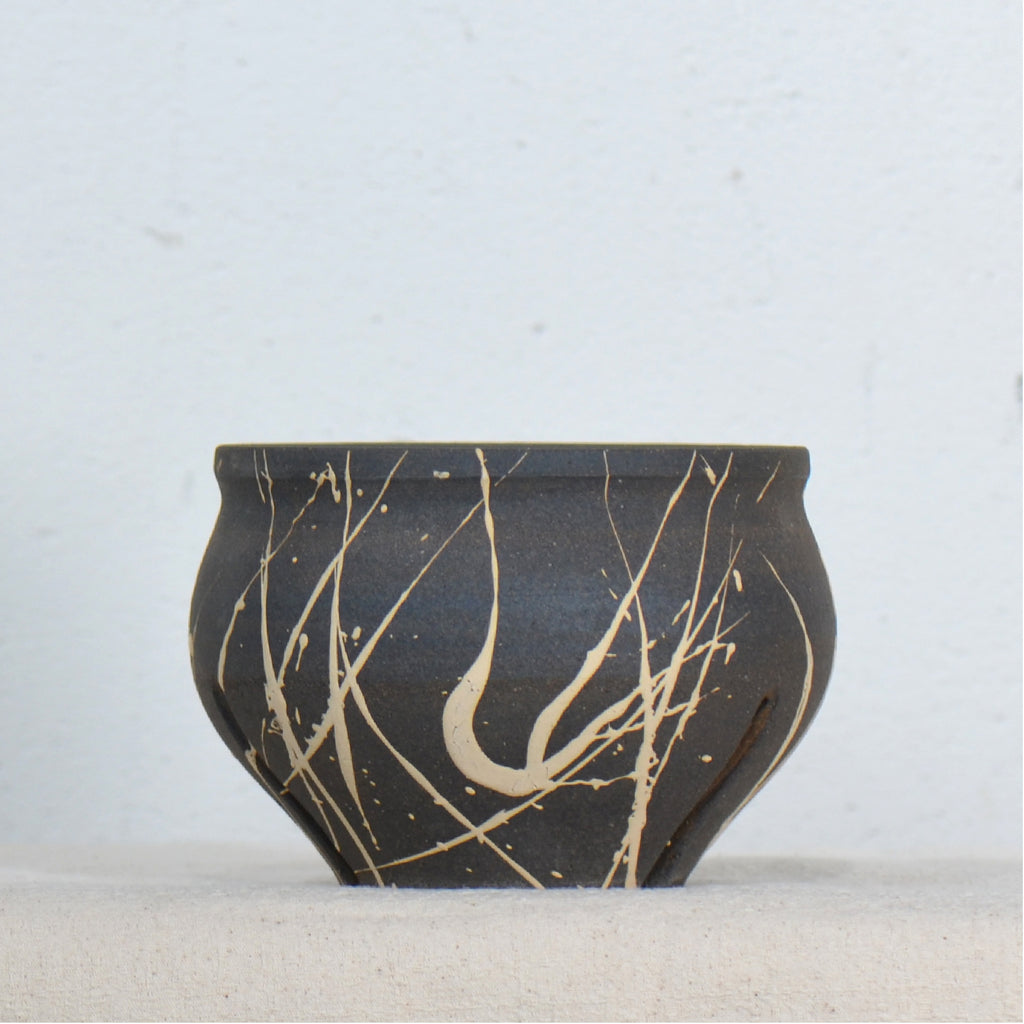 沼野 秀章 / 黒二白 / nh5_bw05_s / 約φ11.8cm / 植木鉢