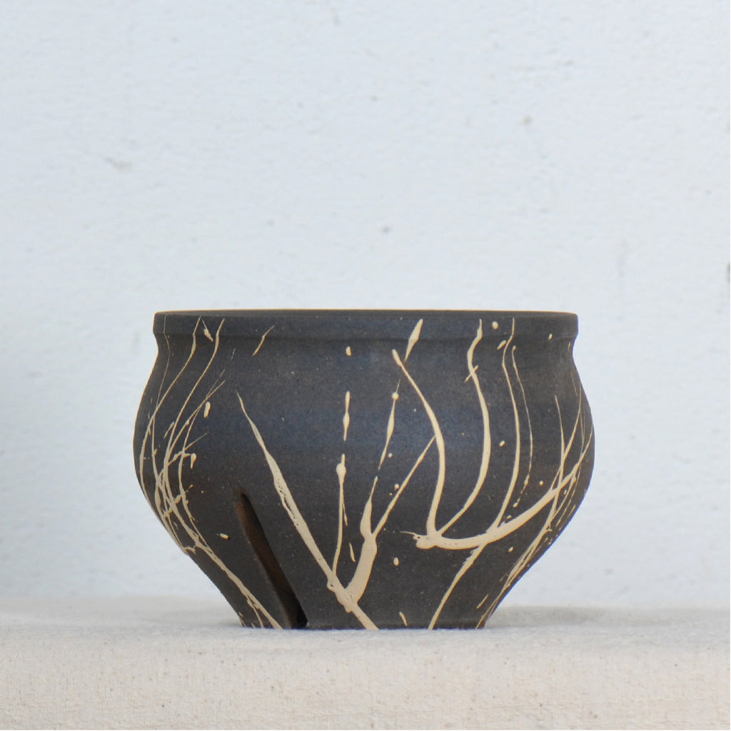 沼野 秀章 / 黒二白 / nh5_bw05_s / 約φ11.8cm / 植木鉢