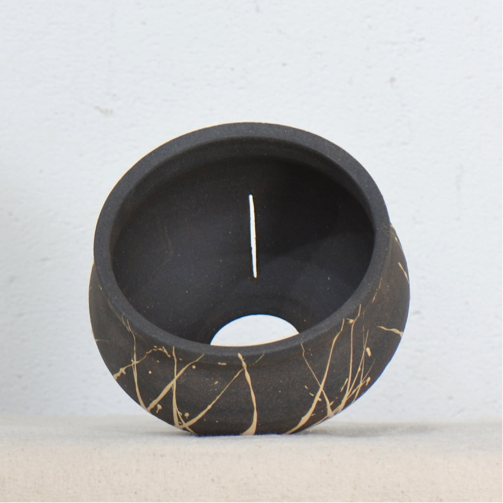 沼野 秀章 / 黒二白 / nh5_bw05_s / 約φ11.8cm / 植木鉢