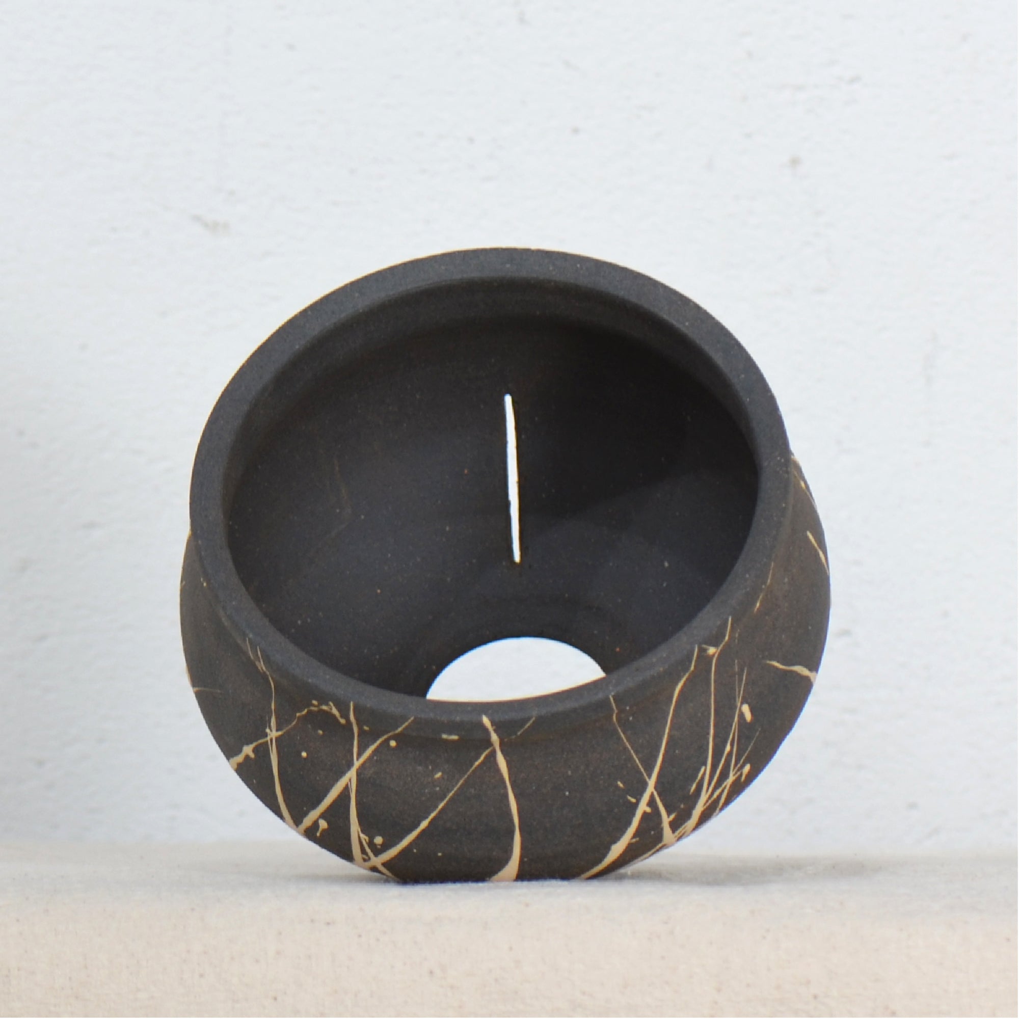 沼野 秀章 / 黒二白 / nh5_bw05_s / 約φ11.8cm / 植木鉢