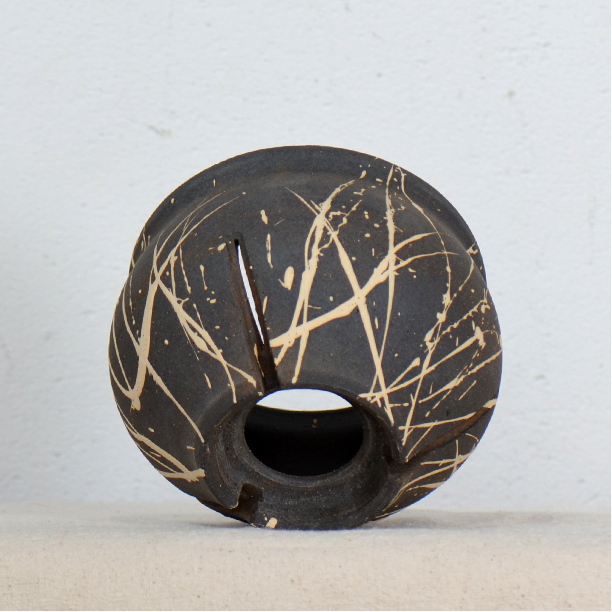 沼野 秀章 / 黒二白 / nh5_bw05_s / 約φ11.8cm / 植木鉢