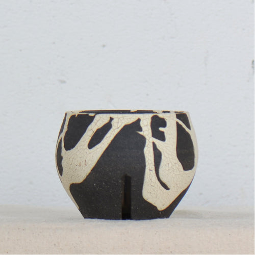 沼野 秀章 / 黒二白 / nh5_bw06_xs / 約φ7.8cm / 植木鉢