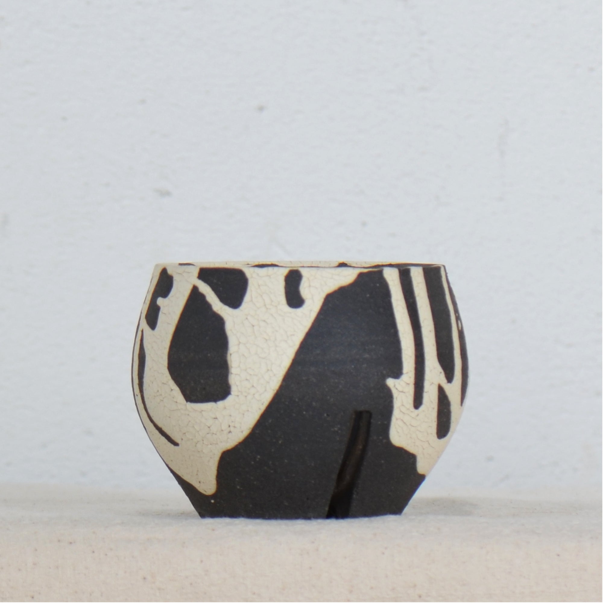 沼野 秀章 / 黒二白 / nh5_bw06_xs / 約φ7.8cm / 植木鉢