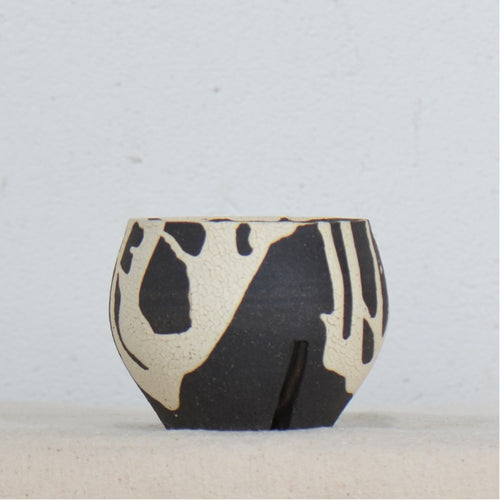 沼野 秀章 / 黒二白 / nh5_bw06_xs / 約φ7.8cm / 植木鉢