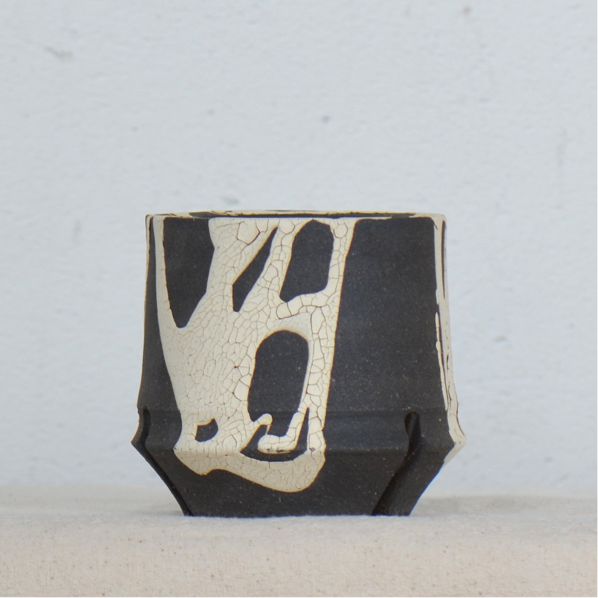 沼野 秀章 / 黒二白 / nh5_bw07_xs / 約φ8.5cm / 植木鉢 – ハチラボ