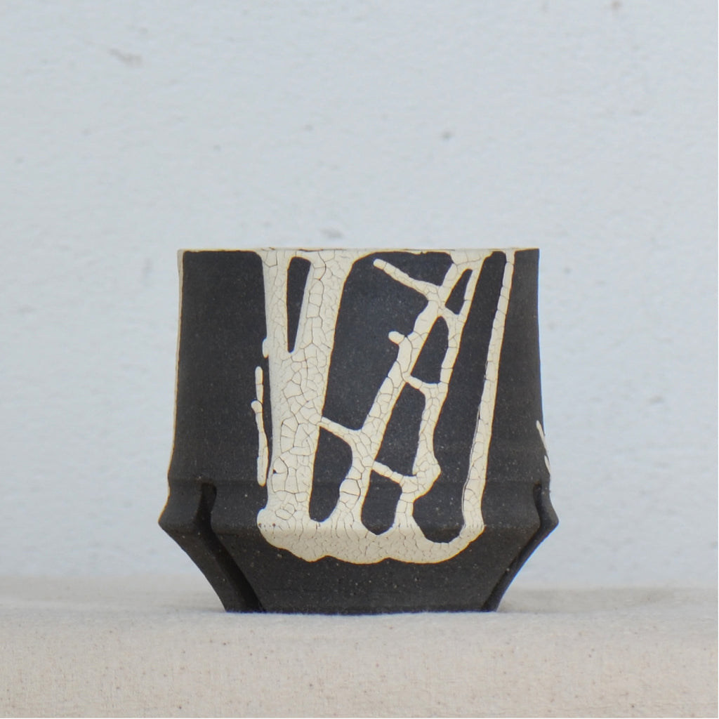 沼野 秀章 / 黒二白 / nh5_bw07_xs / 約φ8.5cm / 植木鉢