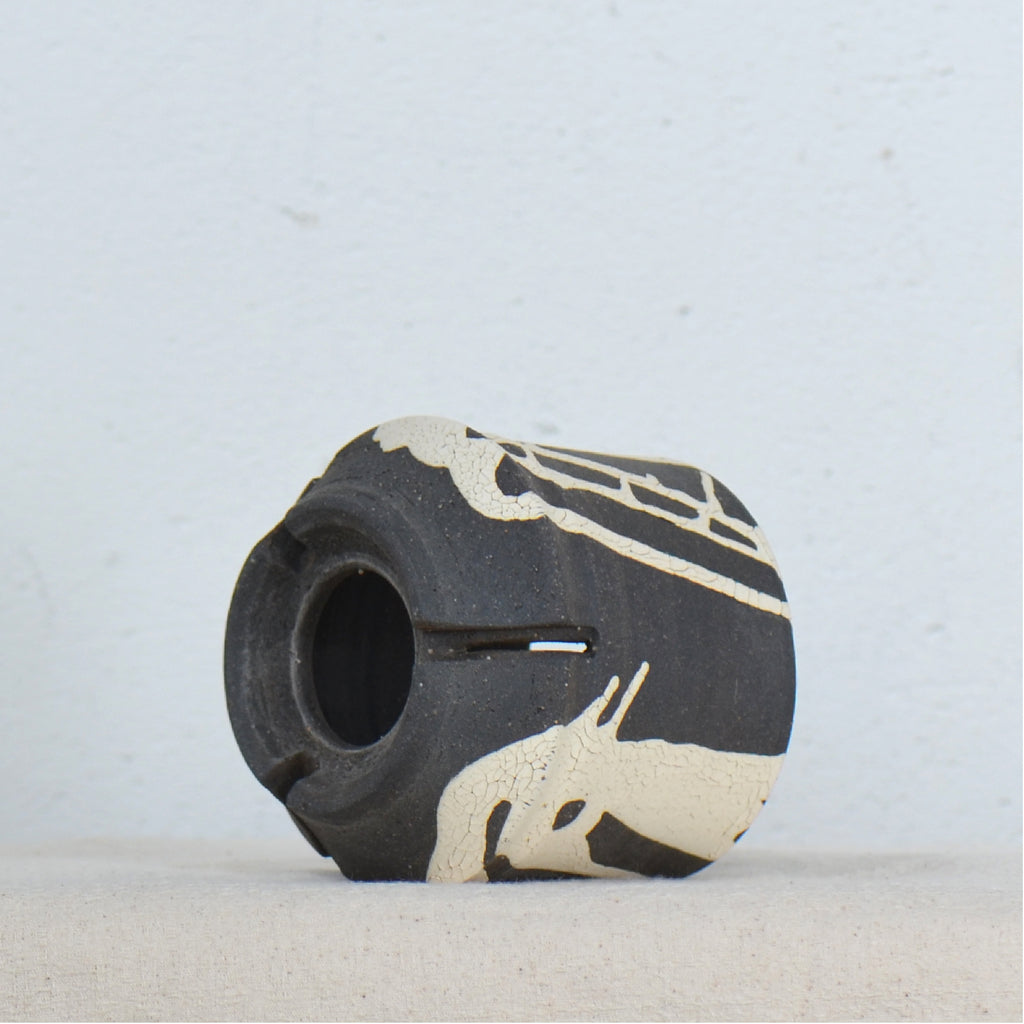 沼野 秀章 / 黒二白 / nh5_bw07_xs / 約φ8.5cm / 植木鉢
