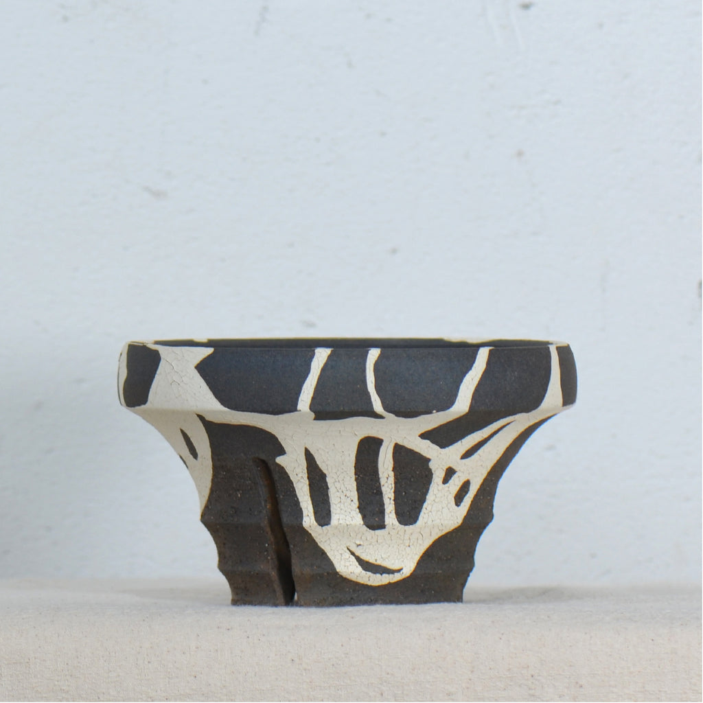沼野 秀章 / 黒二白 / nh5_bw10_m / 約φ14cm / 植木鉢