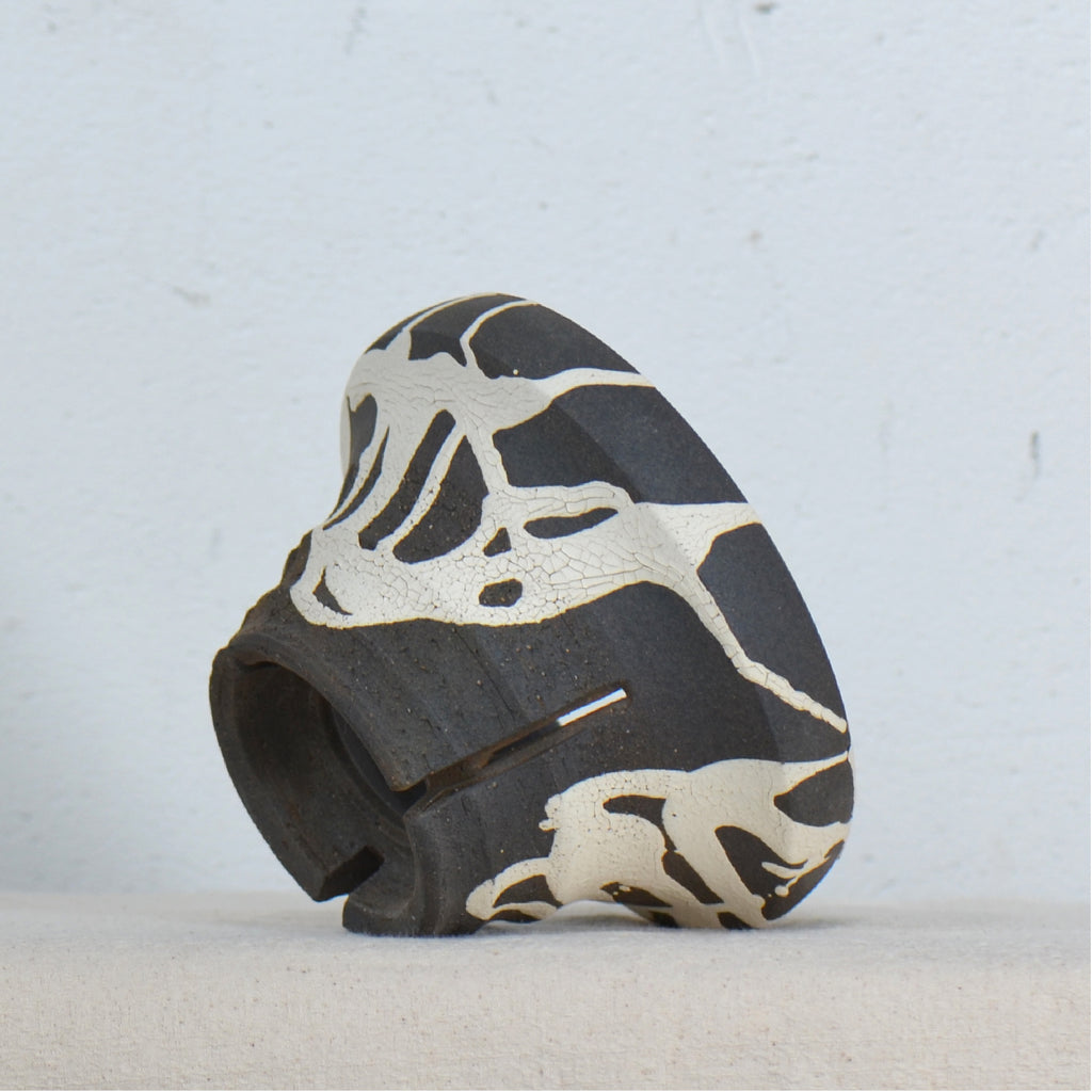 沼野 秀章 / 黒二白 / nh5_bw10_m / 約φ14cm / 植木鉢