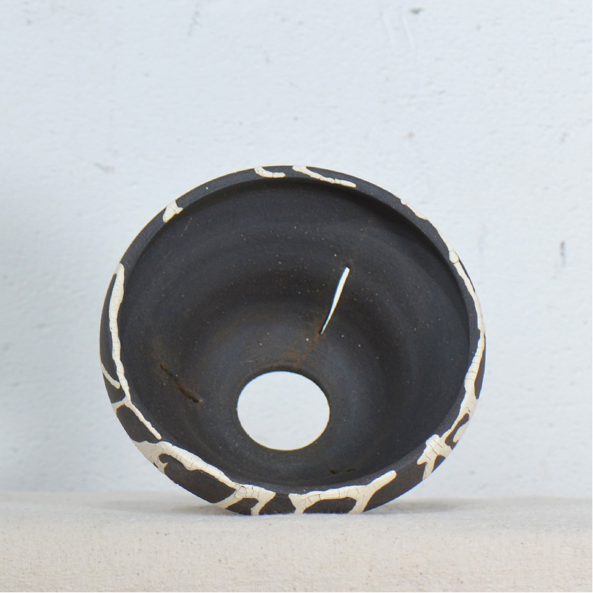 沼野 秀章 / 黒二白 / nh5_bw10_m / 約φ14cm / 植木鉢