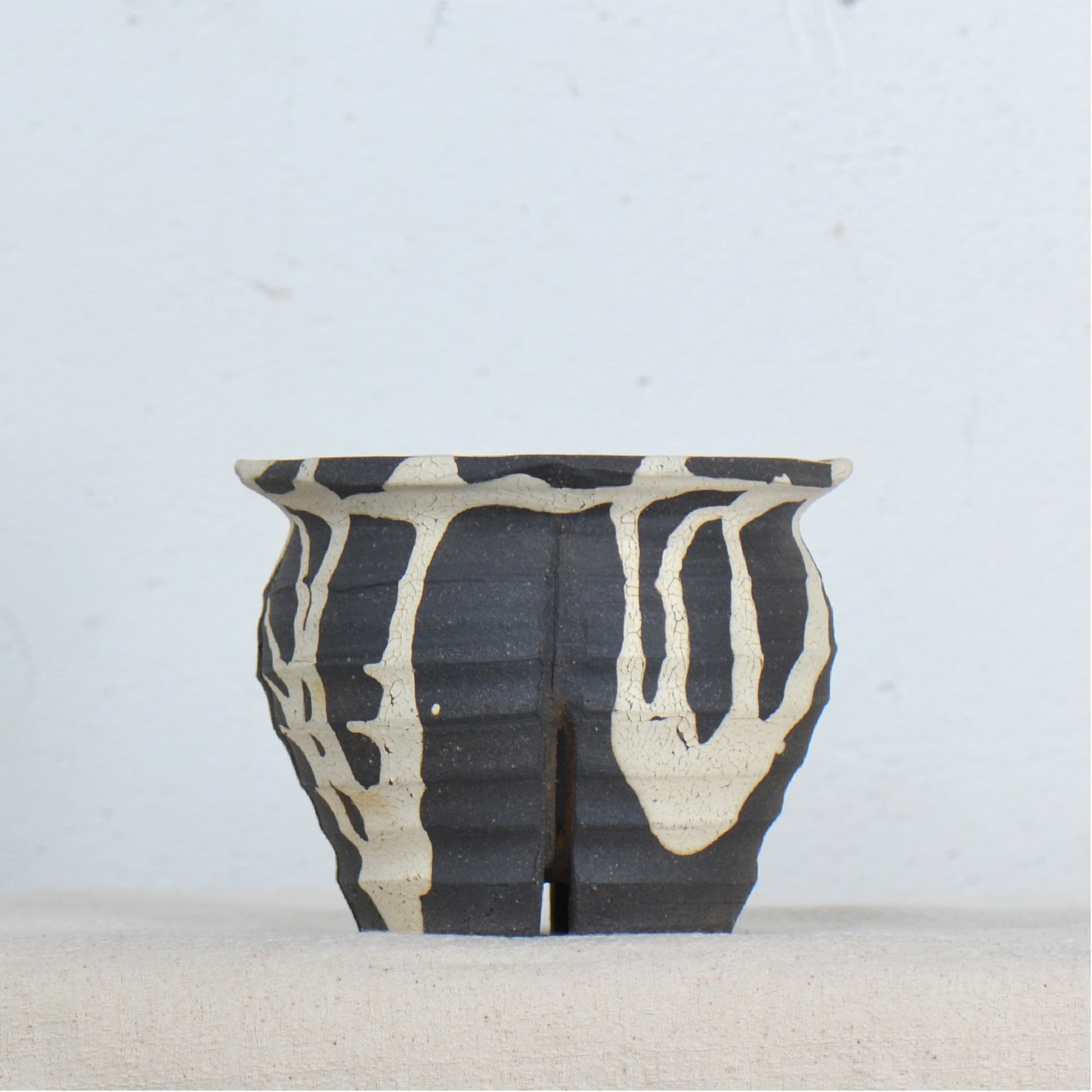 沼野 秀章 / 黒二白 / nh5_bw11_s / 約φ11.5cm / 植木鉢 – ハチラボ