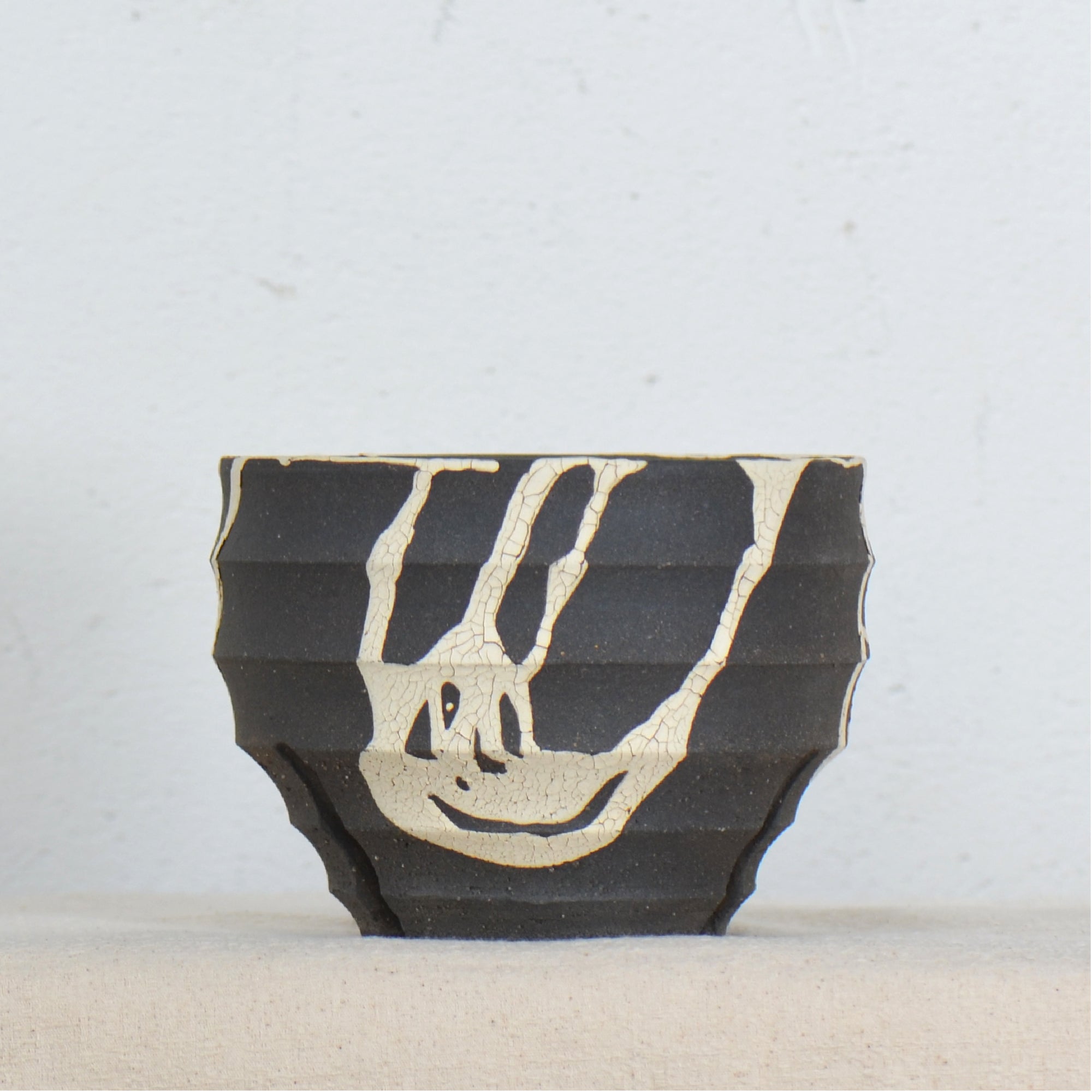 沼野 秀章 / 黒二白 / nh5_bw12_m / 約φ12.7cm / 植木鉢