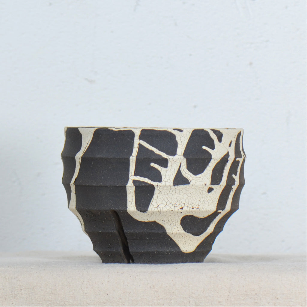沼野 秀章 / 黒二白 / nh5_bw12_m / 約φ12.7cm / 植木鉢