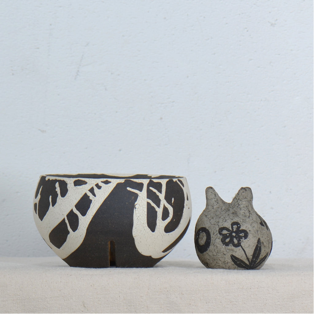 沼野 秀章 / 黒二白 / nh5_bw13_m / 約φ14cm / 植木鉢