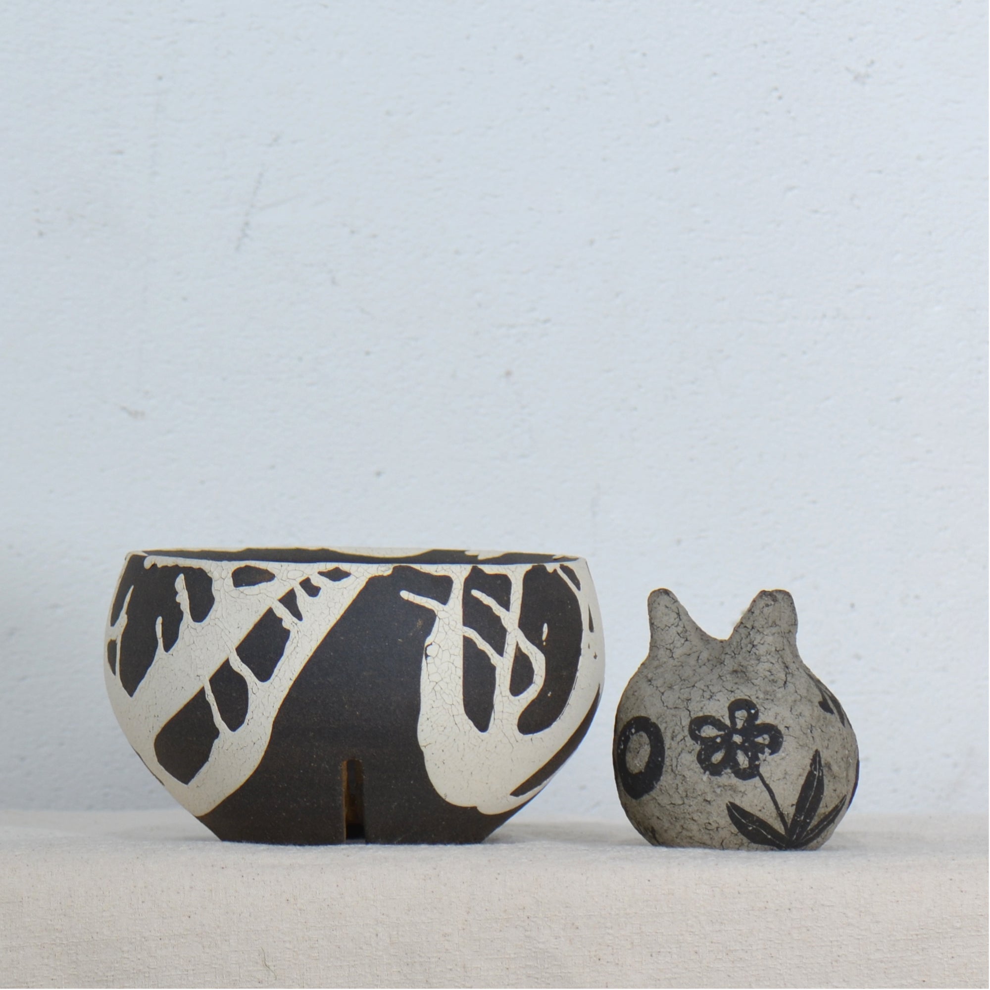 沼野 秀章 / 黒二白 / nh5_bw13_m / 約φ14cm / 植木鉢