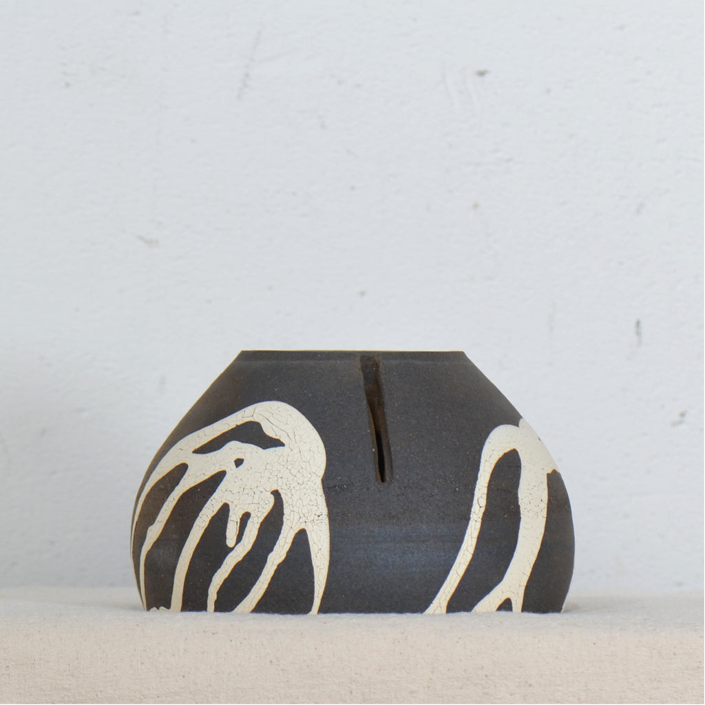 沼野 秀章 / 黒二白 / nh5_bw14_m / 約φ14.6cm / 植木鉢
