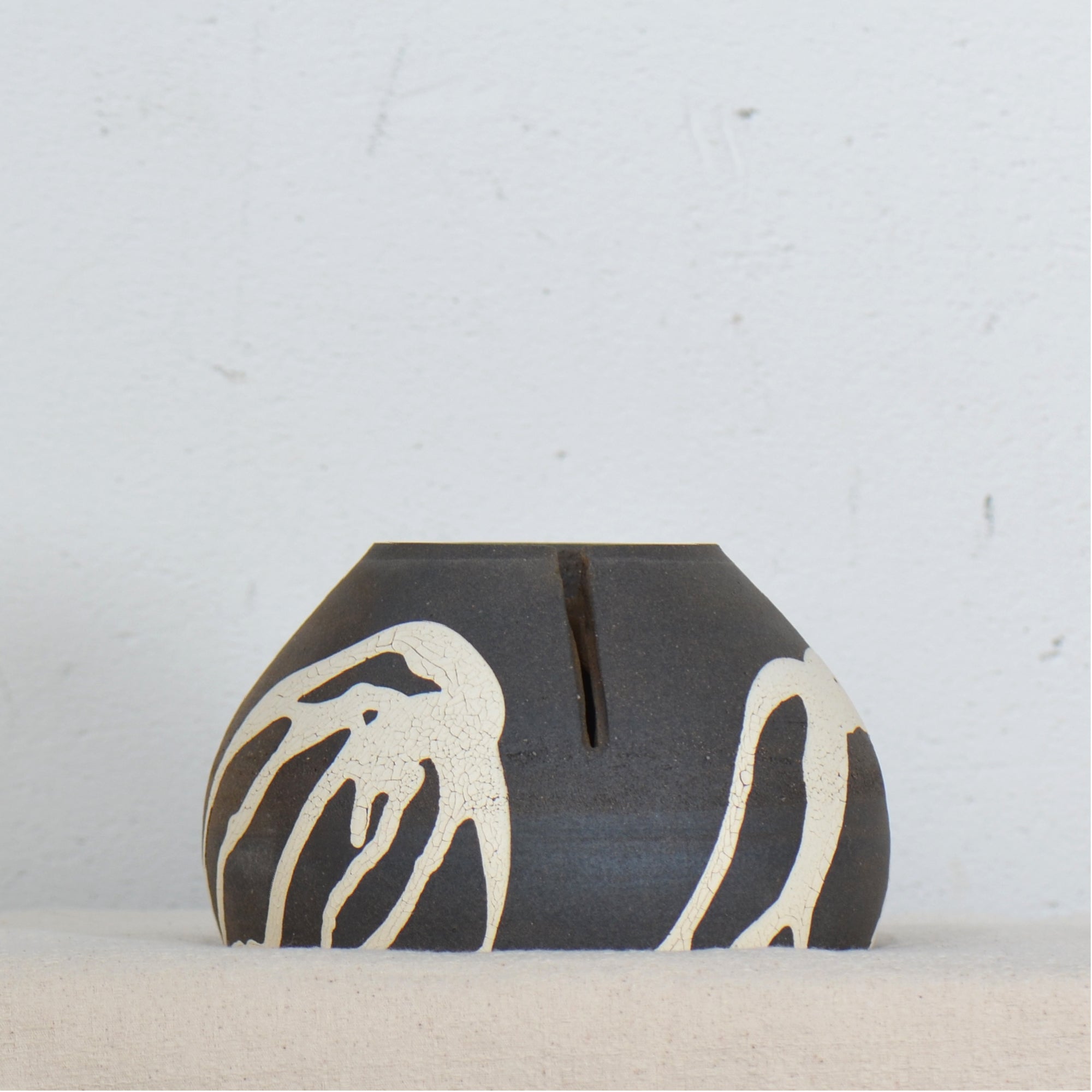 沼野 秀章 / 黒二白 / nh5_bw14_m / 約φ14.6cm / 植木鉢