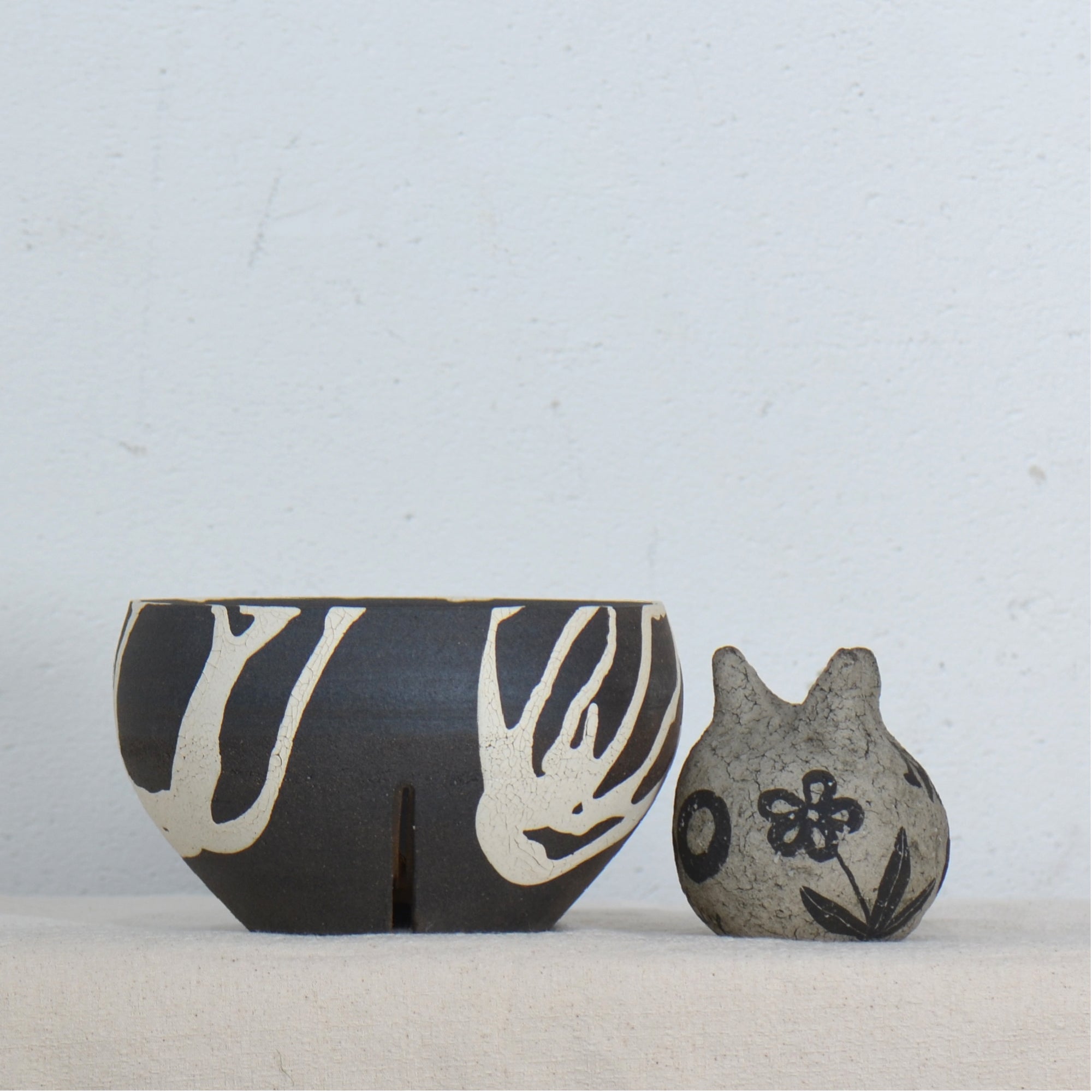 沼野 秀章 / 黒二白 / nh5_bw14_m / 約φ14.6cm / 植木鉢