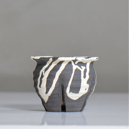 沼野 秀章 / 黒二白 / nh6_bw01_s / 約φ9.5cm / 植木鉢