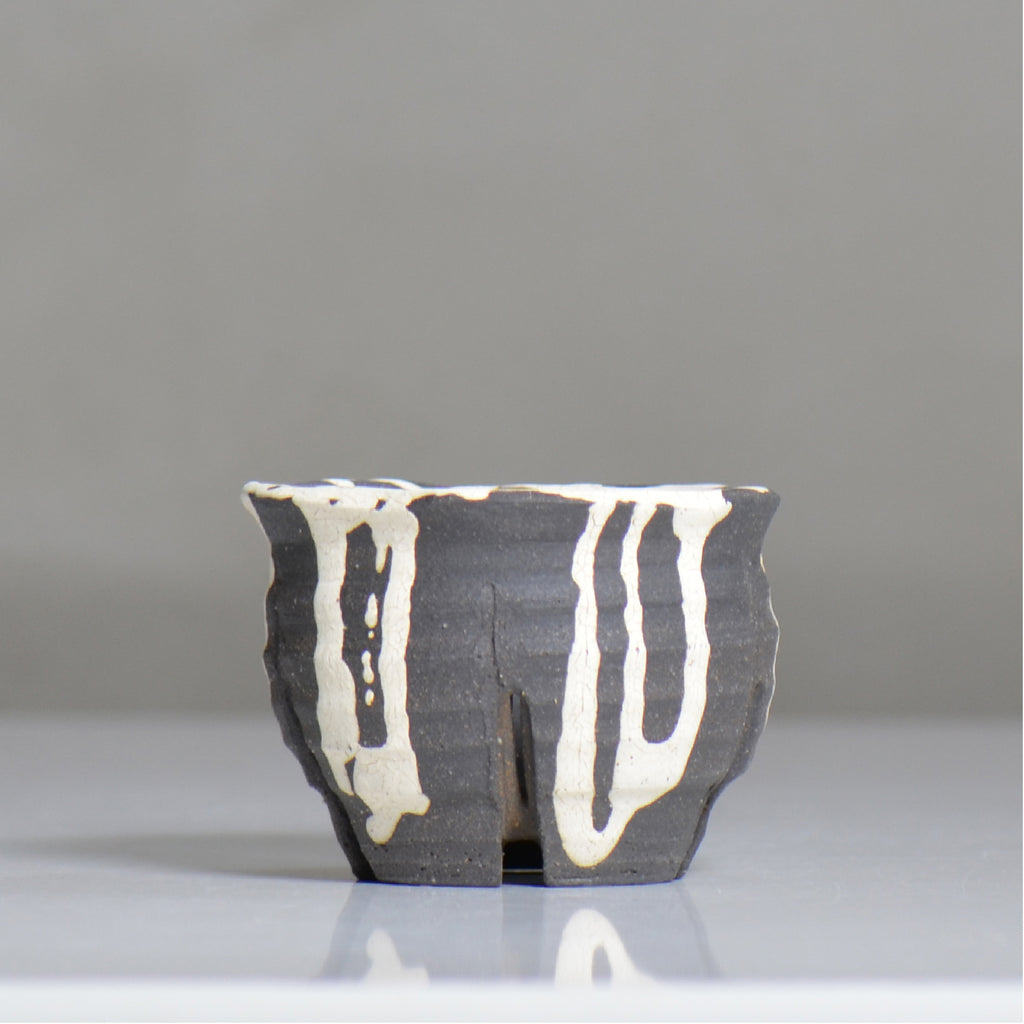 沼野 秀章 / 黒二白 / nh6_bw03_s / 約φ9.5cm / 植木鉢