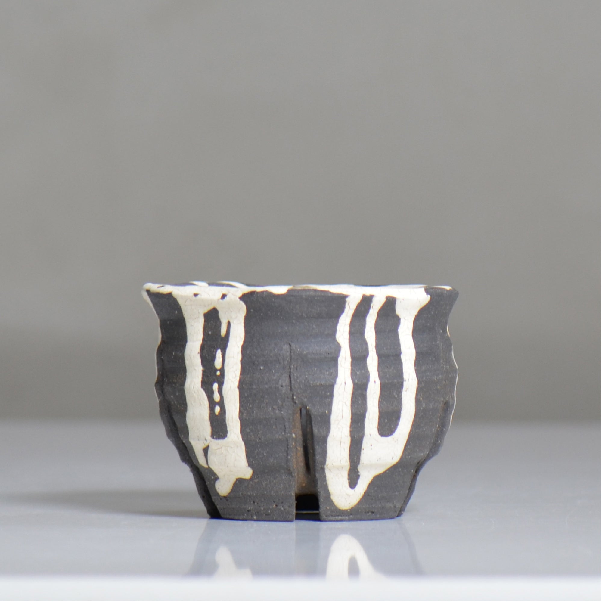 沼野 秀章 / 黒二白 / nh6_bw03_s / 約φ9.5cm / 植木鉢