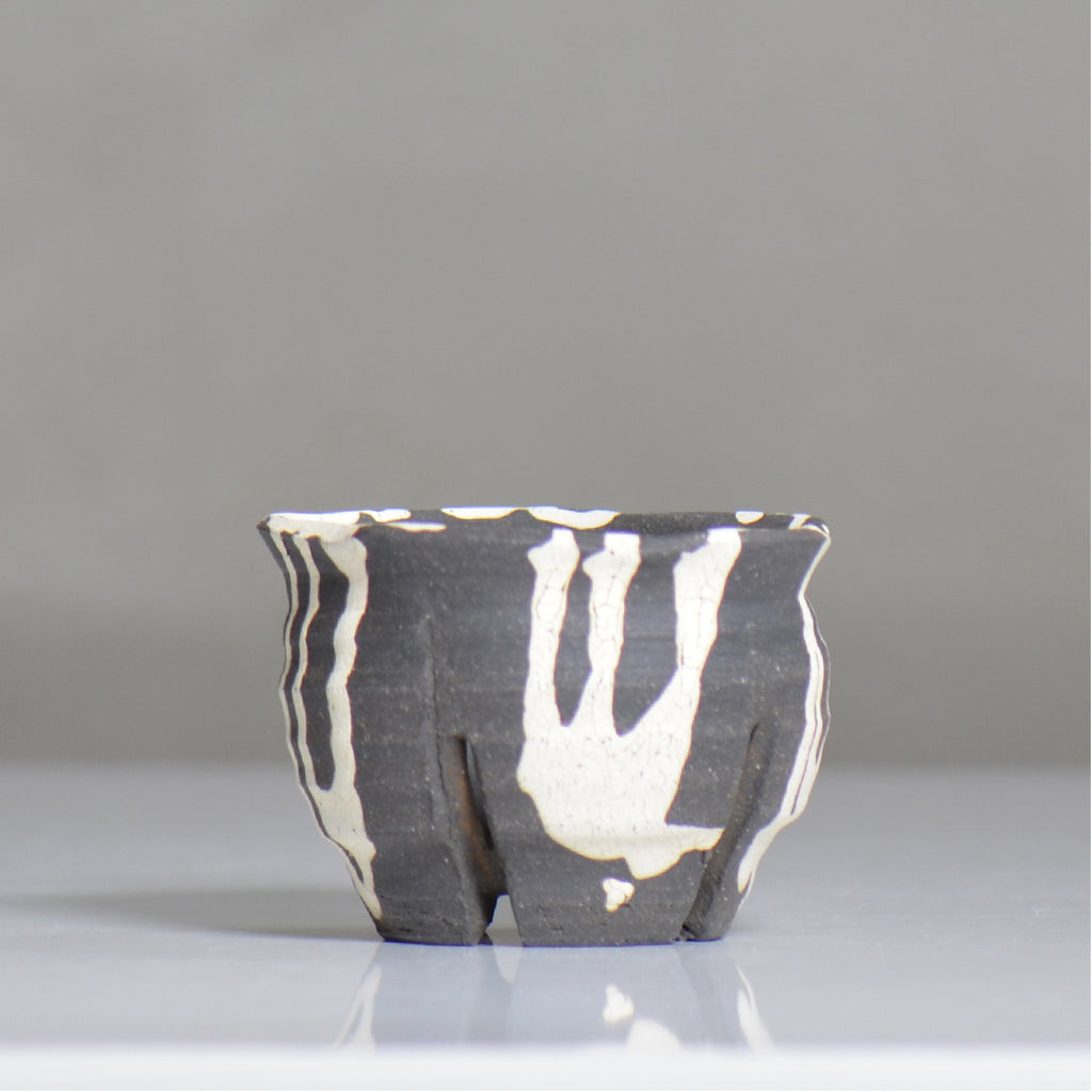 沼野 秀章 / 黒二白 / nh6_bw03_s / 約φ9.5cm / 植木鉢