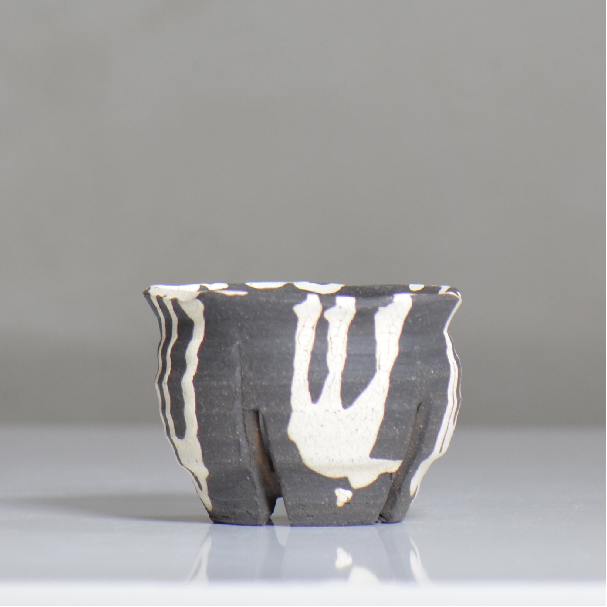 沼野 秀章 / 黒二白 / nh6_bw03_s / 約φ9.5cm / 植木鉢