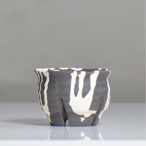 沼野 秀章 / 黒二白 / nh6_bw03_s / 約φ9.5cm / 植木鉢