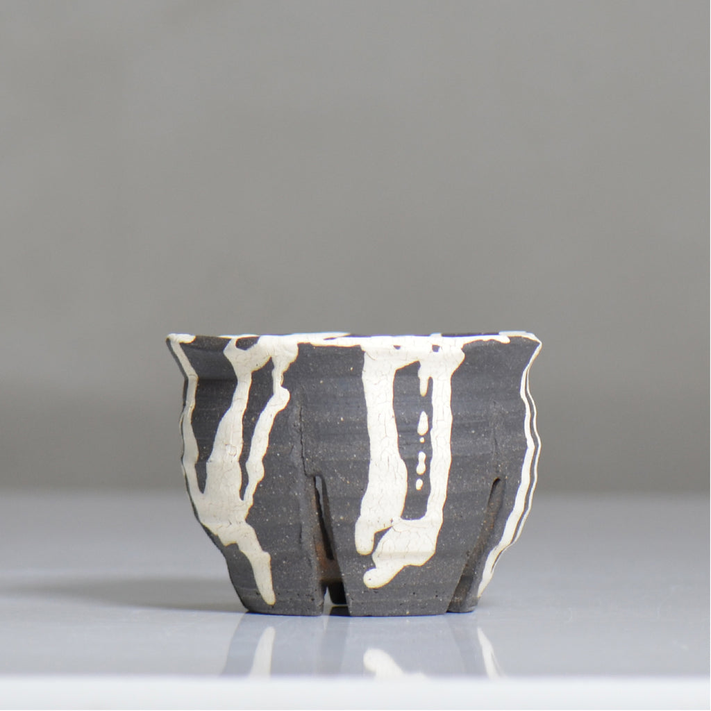 沼野 秀章 / 黒二白 / nh6_bw03_s / 約φ9.5cm / 植木鉢