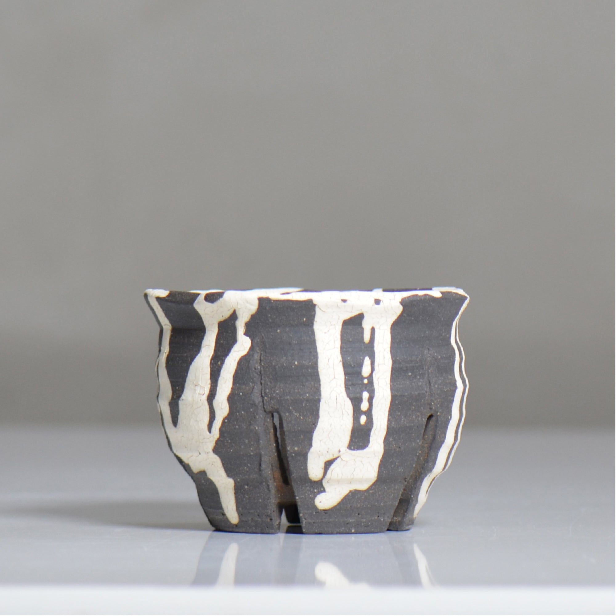 沼野 秀章 / 黒二白 / nh6_bw03_s / 約φ9.5cm / 植木鉢