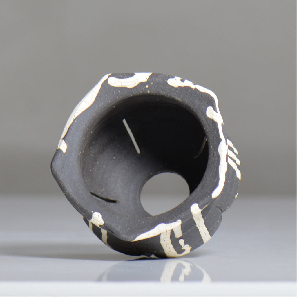 沼野 秀章 / 黒二白 / nh6_bw06_s / 約φ9.3cm / 植木鉢