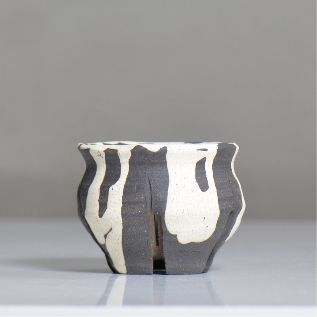 沼野 秀章 / 黒二白 / nh6_bw07_xs / 約φ8.7cm / 植木鉢