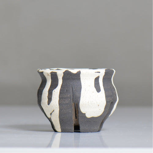 沼野 秀章 / 黒二白 / nh6_bw07_xs / 約φ8.7cm / 植木鉢