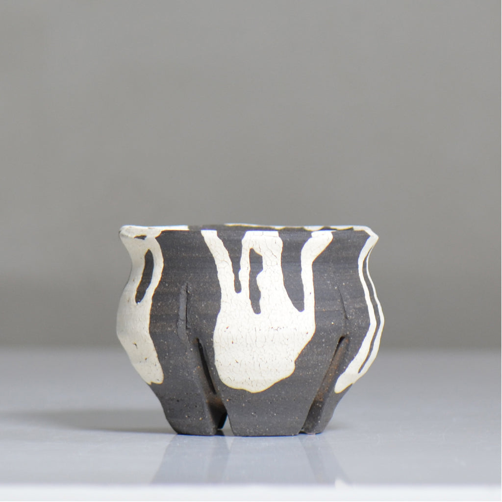 沼野 秀章 / 黒二白 / nh6_bw07_xs / 約φ8.7cm / 植木鉢