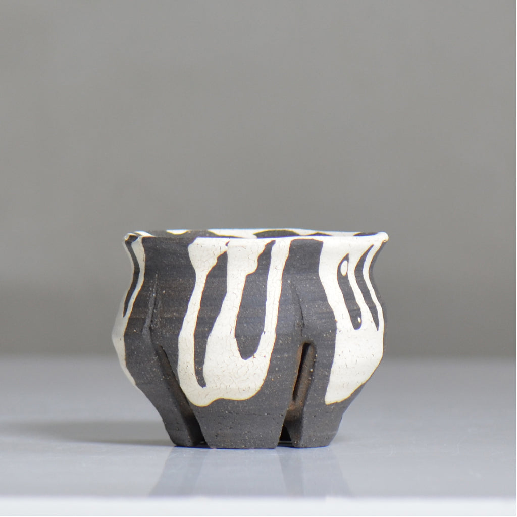 沼野 秀章 / 黒二白 / nh6_bw07_xs / 約φ8.7cm / 植木鉢