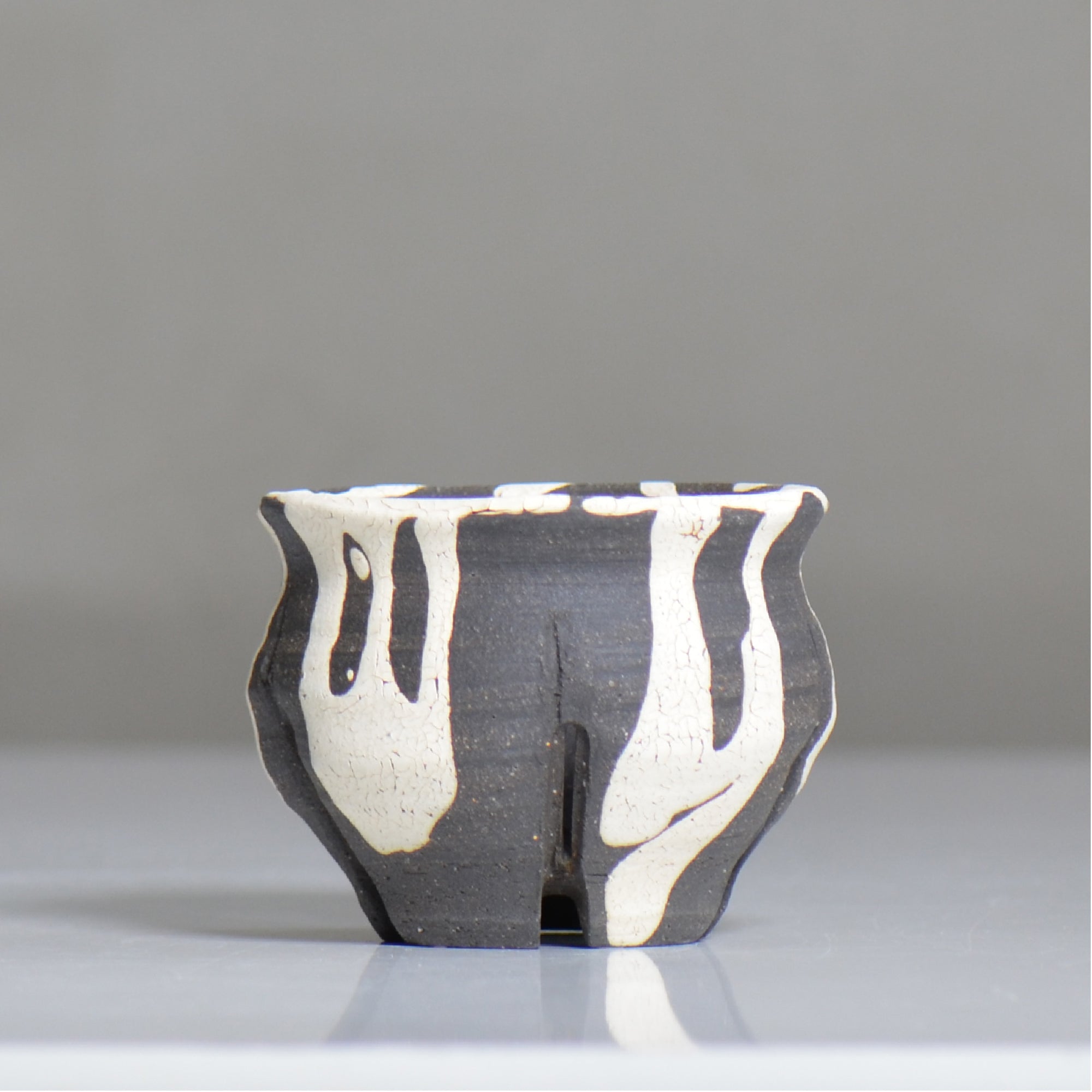 沼野 秀章 / 黒二白 / nh6_bw07_xs / 約φ8.7cm / 植木鉢