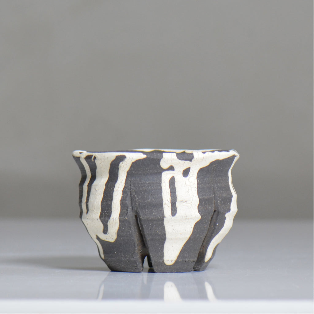沼野 秀章 / 黒二白 / nh6_bw09_s / 約φ9.5cm / 植木鉢