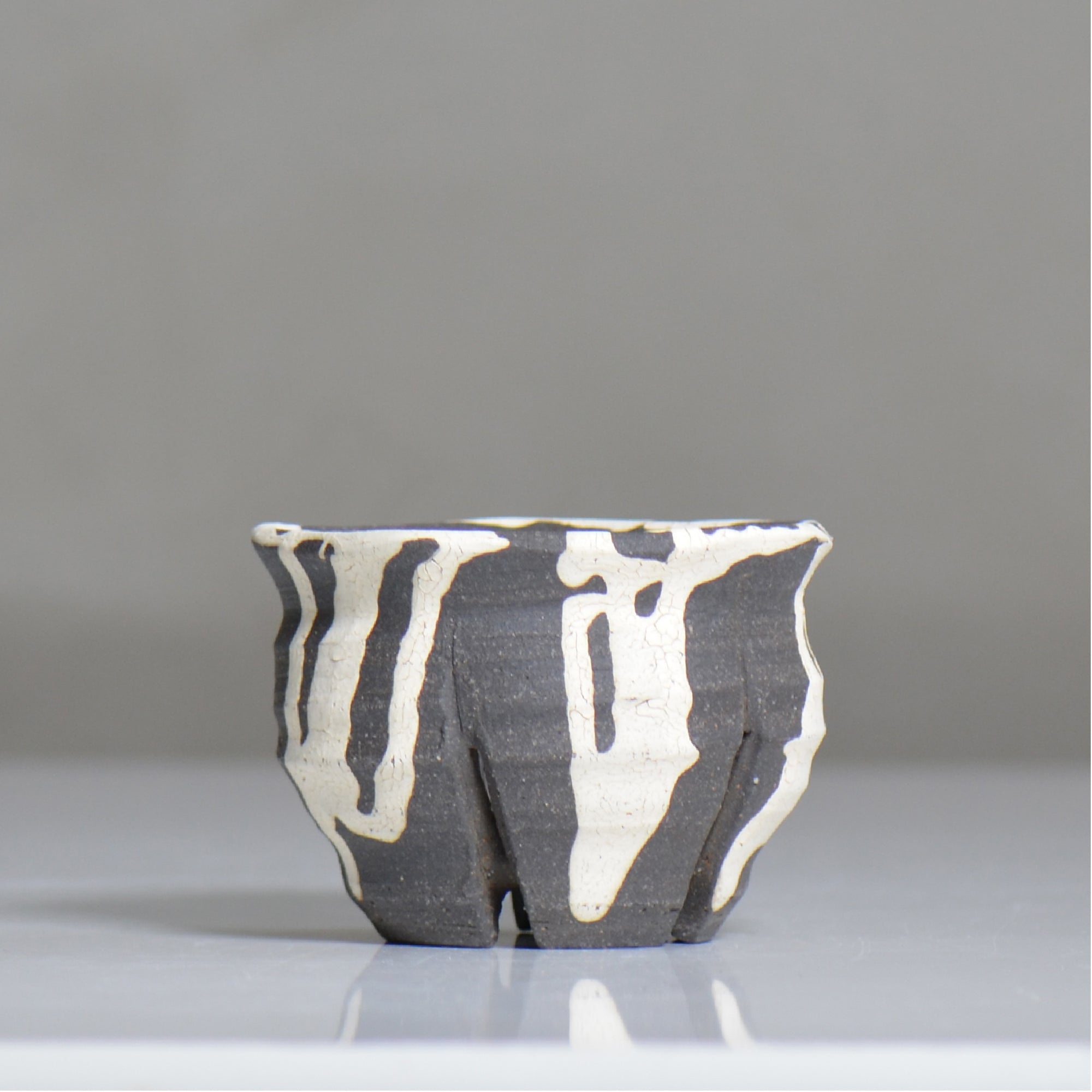 沼野 秀章 / 黒二白 / nh6_bw09_s / 約φ9.5cm / 植木鉢
