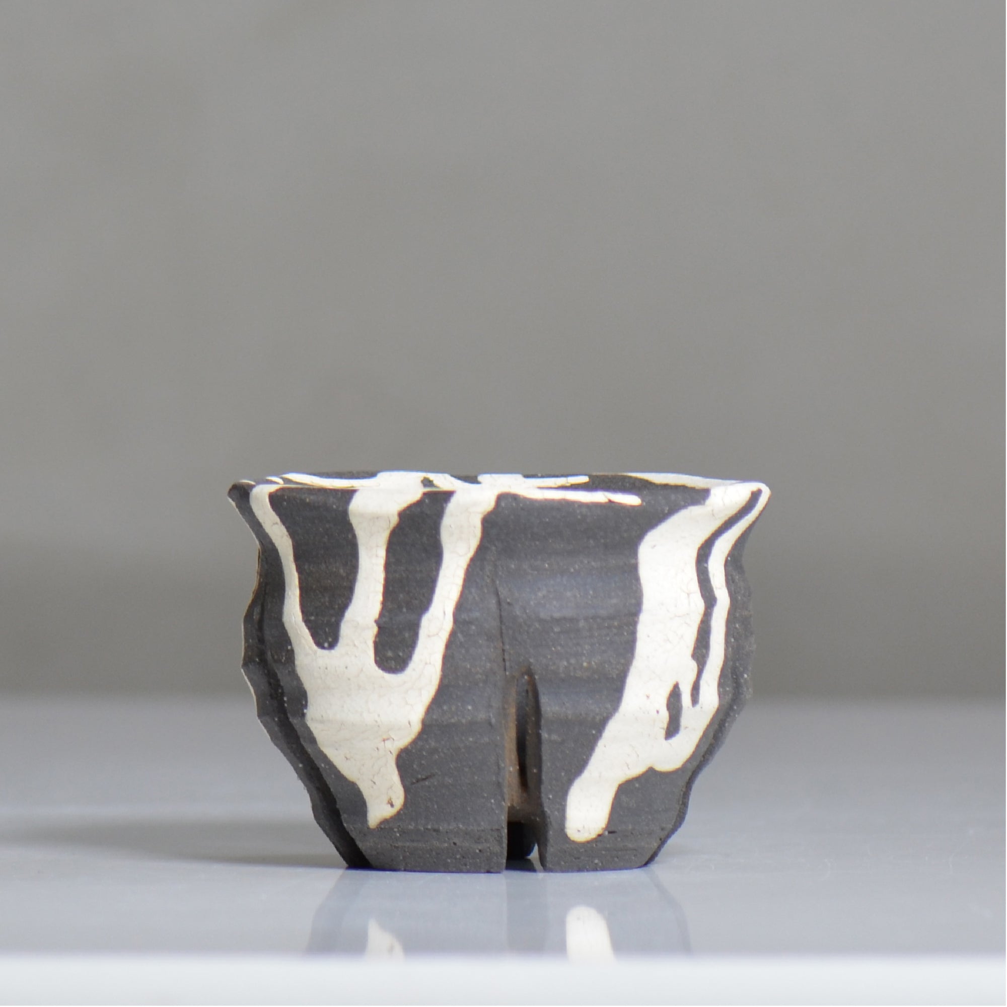 沼野 秀章 / 黒二白 / nh6_bw09_s / 約φ9.5cm / 植木鉢