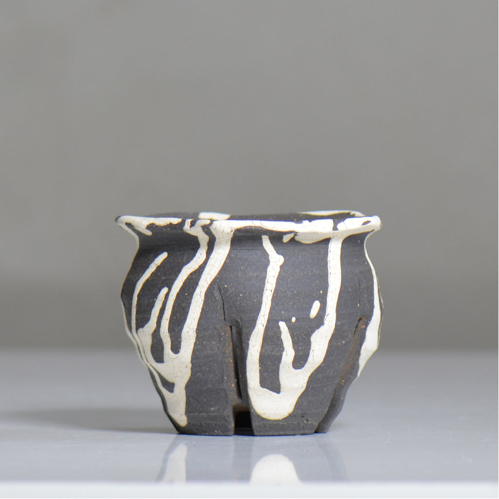 沼野 秀章 / 黒二白 / nh6_bw10_s / 約φ9.5cm / 植木鉢