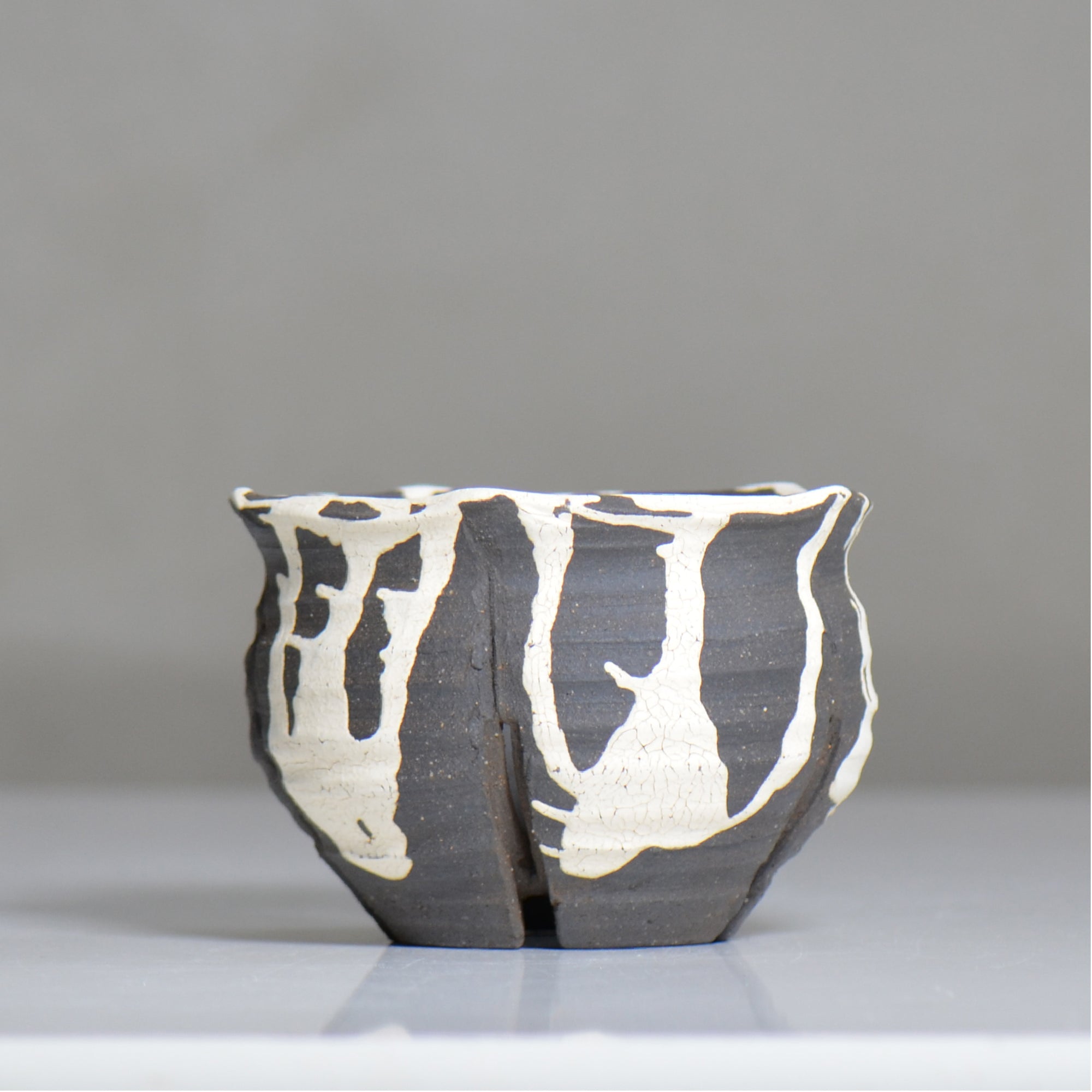 沼野 秀章 / 黒二白 / nh6_bw12_s / 約φ12cm / 植木鉢