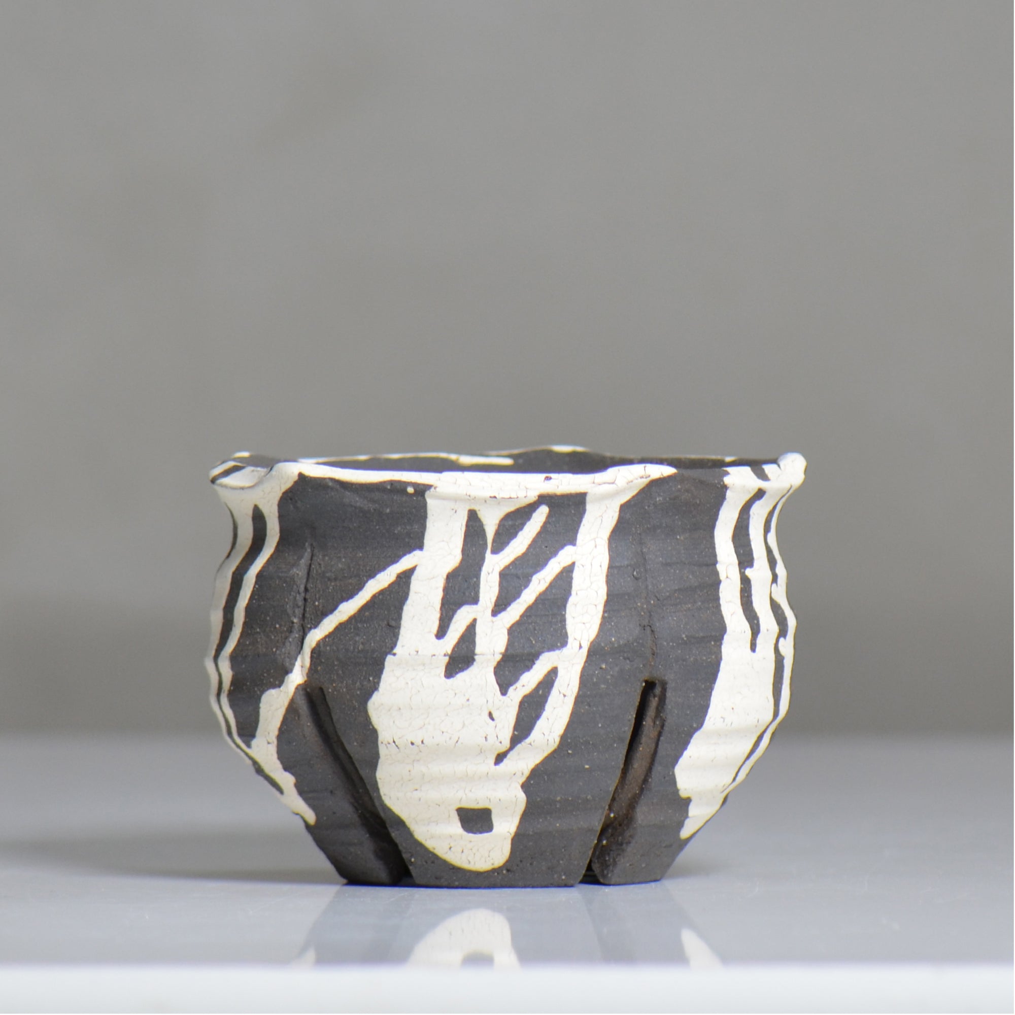 沼野 秀章 / 黒二白 / nh6_bw12_s / 約φ12cm / 植木鉢
