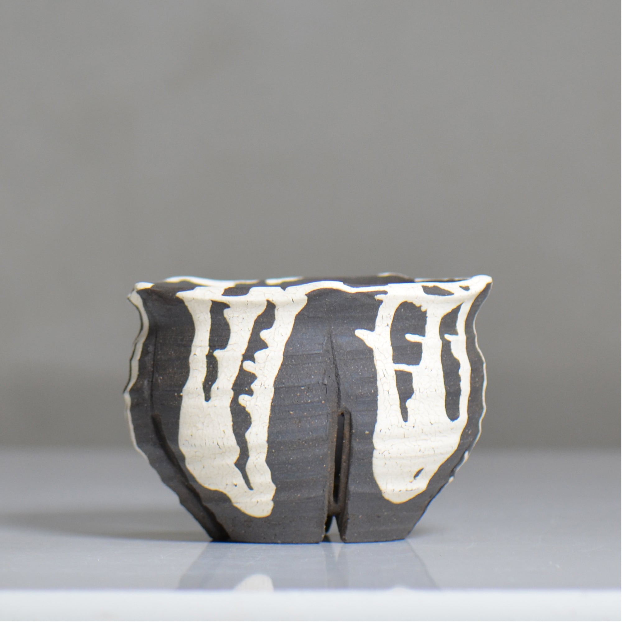 沼野 秀章 / 黒二白 / nh6_bw12_s / 約φ12cm / 植木鉢