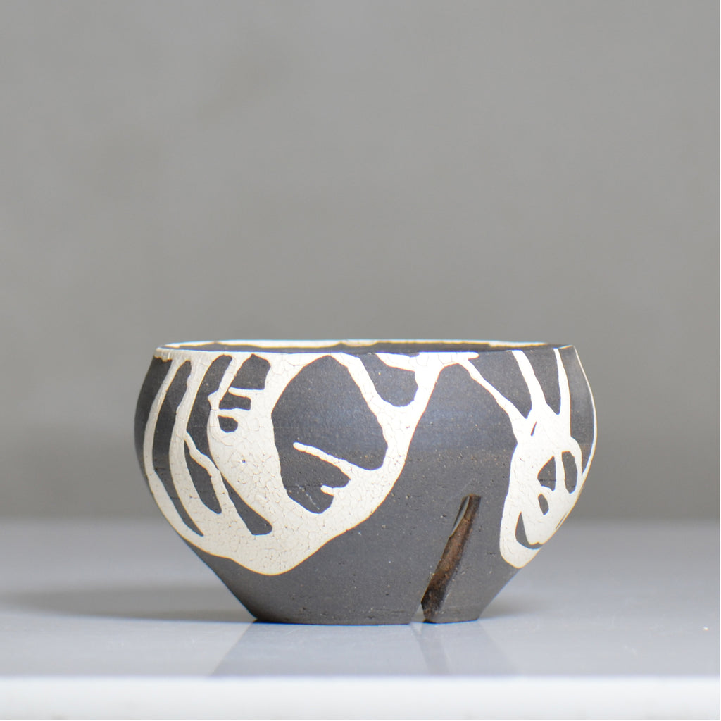 沼野 秀章 / 黒二白 / nh6_bw13_s / 約φ12cm / 植木鉢