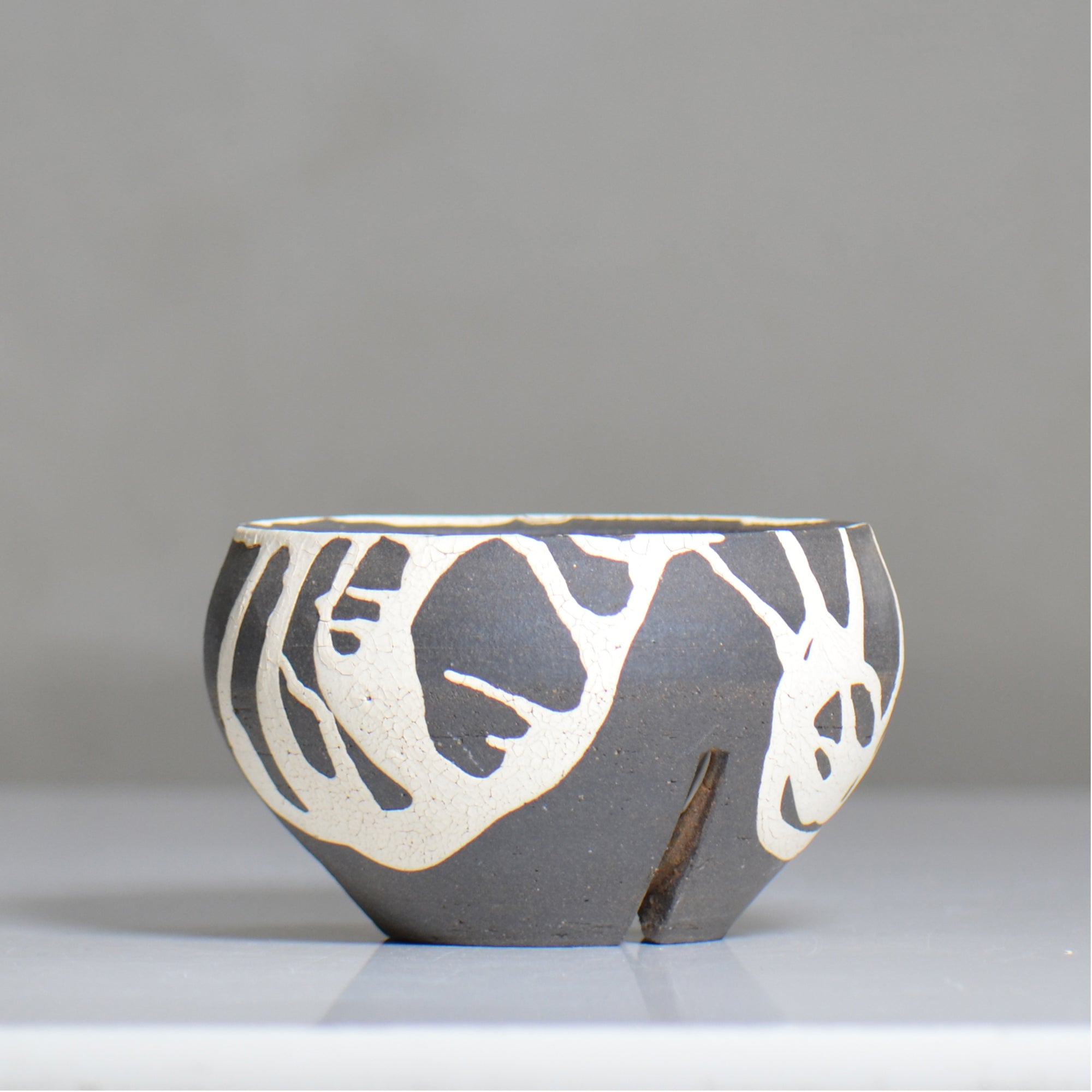 沼野 秀章 / 黒二白 / nh6_bw13_s / 約φ12cm / 植木鉢