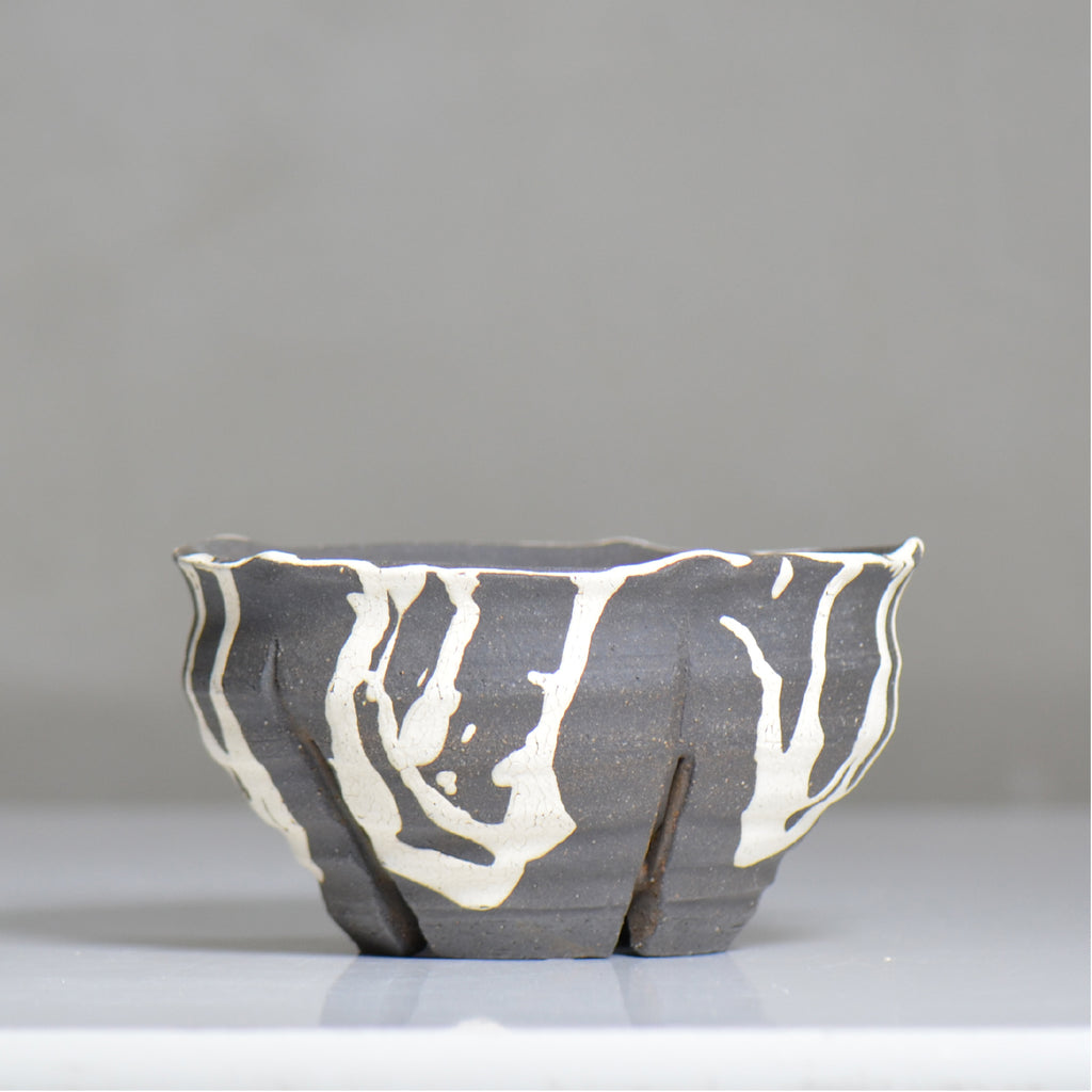 沼野 秀章 / 黒二白 / nh6_bw15_l / 約φ16cm / 植木鉢