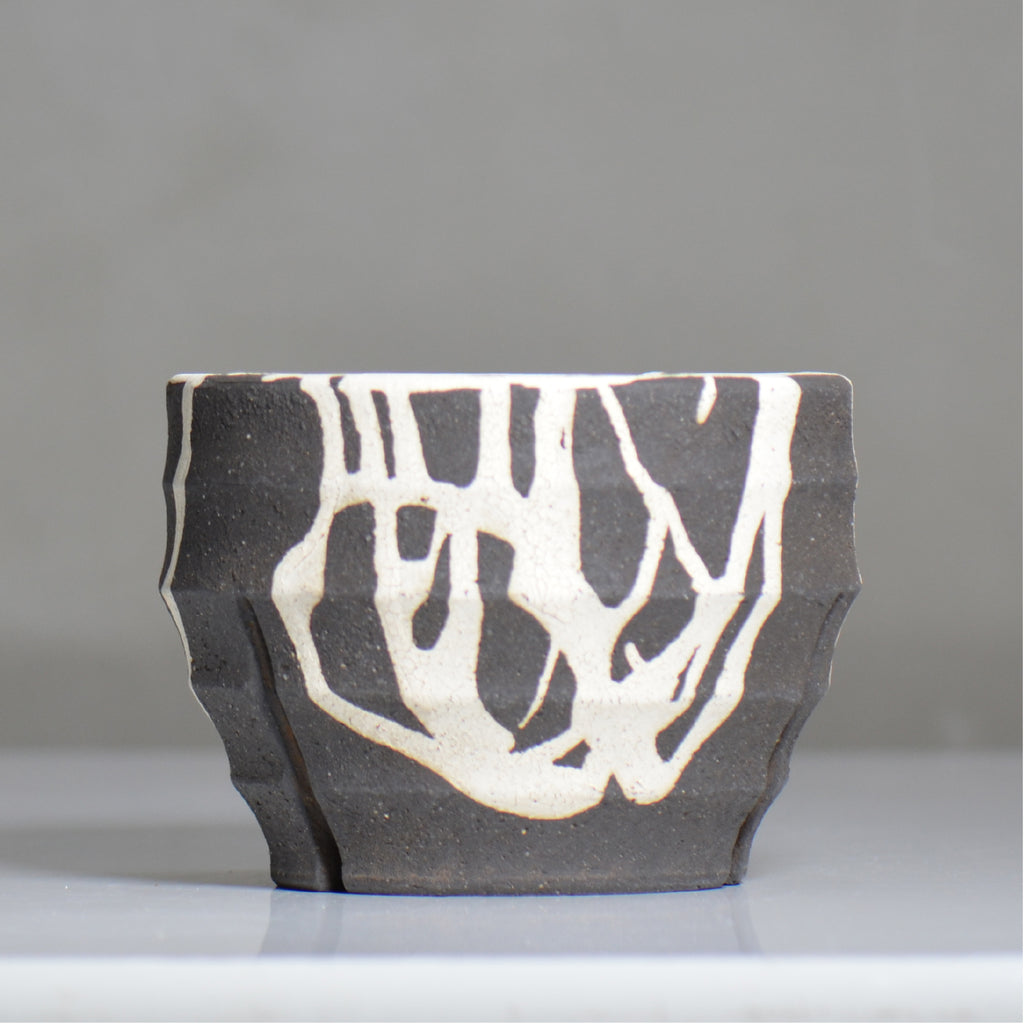 沼野 秀章 / 黒二白 / nh6_bw16_l / 約φ15.5cm / 植木鉢