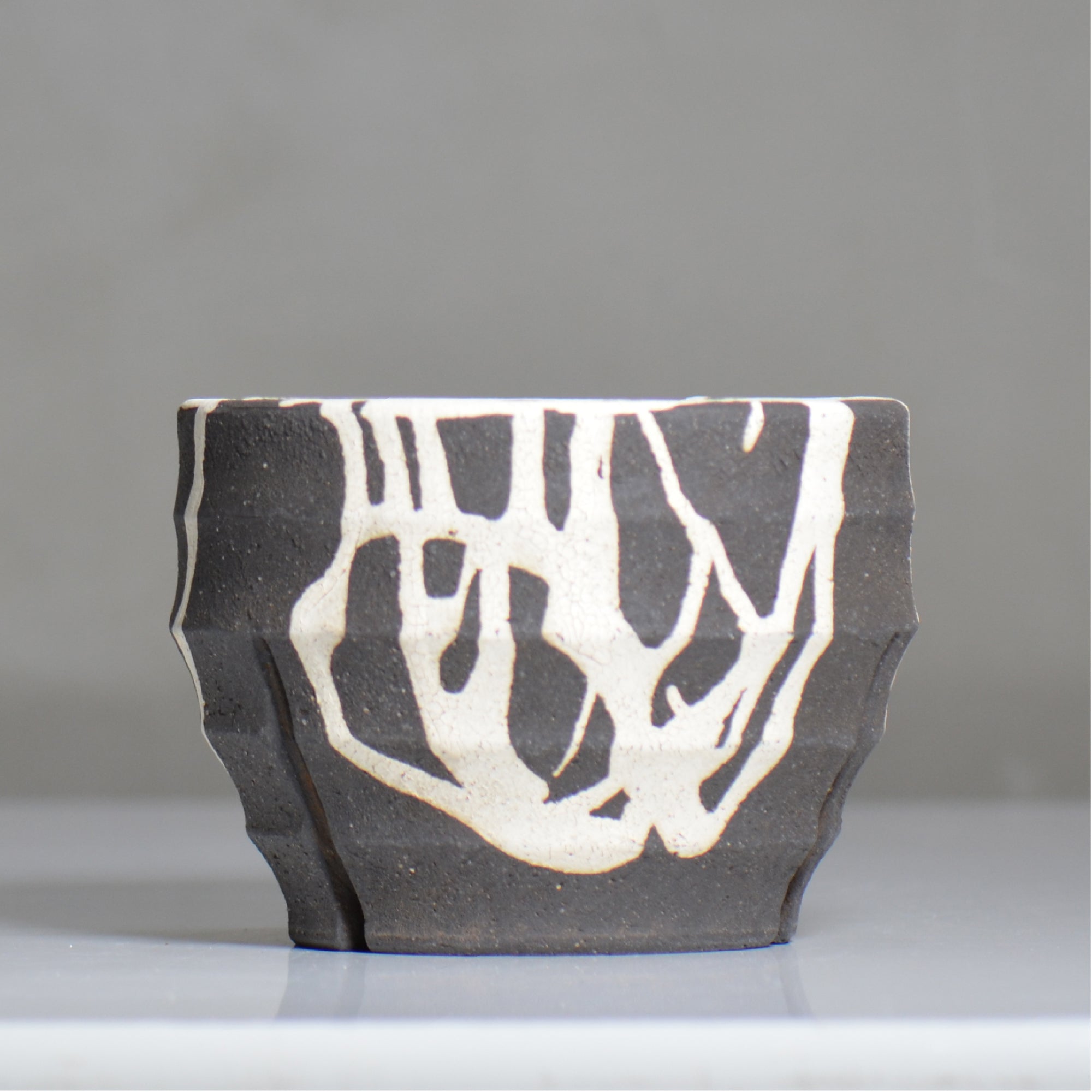 沼野 秀章 / 黒二白 / nh6_bw16_l / 約φ15.5cm / 植木鉢