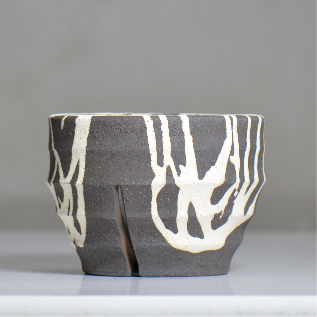 沼野 秀章 / 黒二白 / nh6_bw16_l / 約φ15.5cm / 植木鉢
